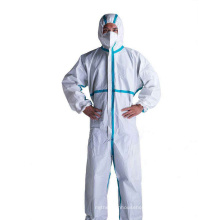 En13795/En14126 Type4 Test Report Allowed/White List Protect Healthcare Workers and Patients Blue/White Disposable Isolation Gown PP+PE/SMS Gown